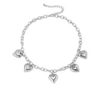 YPBEW Chain Heart NecklaceTrendy Love Shape Pendant Collarbone Chains Vintage Neckchain Accessory Choker Stylish Pendant Choker
