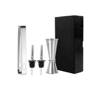 YPBEW Complete Nonrust Steel Cocktails Tool Set Ice Tongs 500ml Measuring Cup and Drip Proof Spouts for Home or Professional Use Home Pubs Tool with Ice Tongs