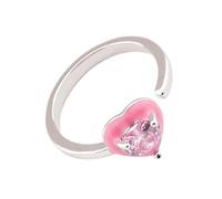 YPBEW Contemporary Square/Star/Heart/Oval Rings Sparkling Cubic Zirconia Copper Jewelry Adjustable Comfort Fit Accessory Heart Shape Open Rings for Women
