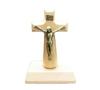 YPBEW Cross Crucifix Standing or Table Wood for Sculpture Engraving God Intercession Wall Table Decor Wood Standing