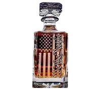 YPBEW Decanter Engraved We the People Flag Excluding Wine Glasses Decanters Glass for Whisky Wine Decanter Set for Women