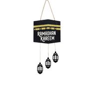 YPBEW Decorative Ramadans Celebration Accessory Moons and Star Wood Hanging Decoration for Home Cultural Event Ornament Muslims Home Decoration