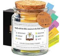 YPBEW Devotional Vessel Bible Verses in Glass Jar for Prayer Scripture Paper Cards Included Home Decoration Gift Scripture Message Prayer Jar