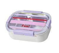 YPBEW Ergonomic Steel Compartment Lunch Set with Reinforced Crests Opposing Spill Technology for Sports Enthusiasts Dishwasher Safe Meal Container