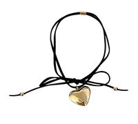 YPBEW Heart Pendant Necklace Adjustable Knotted Bowknot Choker Neck Tie Chain Jewelry Elegant Clavicle Chain Heart Pendant for Women Girls
