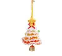 YPBEW Holiday Crochet Tree Ornament Hanging with Bells Perfect for Christmas Decorations and Gift Giving Christmas Car Hanging Decoration