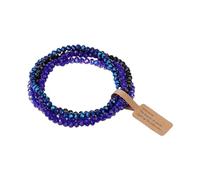 YPBEW Hypoallergenically Glass Collection Adjustable Wristband Matching Jewelry for Sensitive Skin Daily Wear Color Changing Coated Glass Set