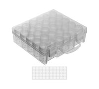 YPBEW Jewelry Management Box 30 Grids White Snapping Lid Bottles Clear Adjustable for Efficient Space Utilization Snapping Lids Clear for Efficient Management