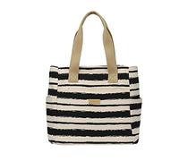YPBEW Large Capacity Tote Bag Ladies Canvas Simple Folding Handbag Ladies Stripe Shoulder Female Shopping Women Stripe Tote Shoulder Large Capacity Canvas Handbag Student Book Bags