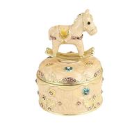 YPBEW Luxurious Little Horse Inspired Accessory Casket Showcases Brilliant Enameled Work and Rhinestones Accessory Container Alloy Stone Jewelry Case
