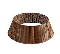 YPBEW Natural Rattan Base Cover for Christmas Tree Safe Component Pet Friendly Holiday Setups Handwoven Collar Rattan Christmas Tree Skirt