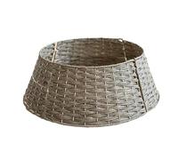 YPBEW Natural Rattan Base Cover for Christmas Tree Safe Component Pet Friendly Holiday Setups Handwoven Collar Rattan Christmas Tree Skirt