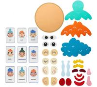 YPBEW Nonwoven Puzzle Toy Educational Emotion Pairing Board Game Teaching Puzzle Fine Motor Skill Toy Children Party Supplies Emotional Change Game Kids Interactive Emotional Intelligence