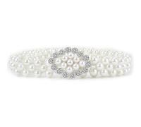 YPBEW Pearls Embellished Waist Belt Sparkling Rhinestones Studded Belt with Pearls Unique Chain for Gatherings Party Embellishment
