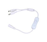 YPBEW Power Cable DC5521 Y Splitter 5.5x2.1mm Female to Two Male with On/Off Switcher for LED and Cameras 37CM Power Cable with Switcher