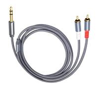 YPBEW Practical 6.35Mm to Double Headphone Splitter Cable Sound Suitable for Mobile Devices and Equipment Equipment Increaser Connection