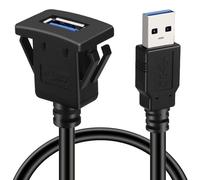 YPBEW PVC Square Single Port USB3.0 Panel Flush Mount Extension Cable Extend Your Car Device Connectivity Easily Dashboard USB Input Cable