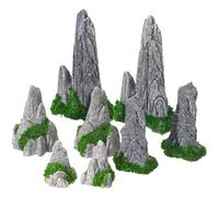 YPBEW Realistic Small Landscape Items 8PCS Artificial Crafted Features for Water Features Potted Displays Decorative Resin Mountain for Landscapes