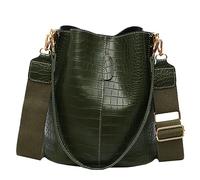YPBEW Retro Alligator-pattern Storage Bag Adjustable Wide Strap Shoulder Ladies PU Purse Crossbody Wallet Alligator-print Crossbody for Women Underarm