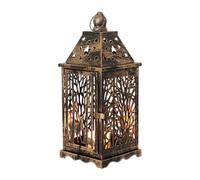 YPBEW Retro Decorative Lanterned Metal Holder Hanging Lanterned with Hollow Pattern for Living Room Garden Parties Wedding Decor