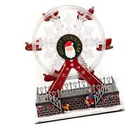 YPBEW Rotating Christmas Ferriss Wheel with LED Lights Musical Holiday Desktop Ornament Tabletop Decoration for Home Resin Christmas Decoration