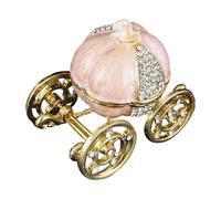 YPBEW Shimmering Rhinestones Detailed Gothic Carriages Shaped Metal Keepsakes Box for Cosplay Accessories Organization Elegant Travel Jewelry Storage Case
