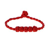 YPBEW Simple 5 Knotted Beads Red String Braided Lucky Rope Strap Chinese Feng Shui Kabbalah Bracelets Gifts Silver for Women