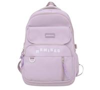 YPBEW Simple Contrast Color Spliced Student Backpack for Daily School Use and Outdoor Activity Nylon Daypack Large Book Bag High School Rucksack