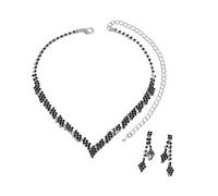YPBEW Sophisticated Rhinestones Bridal Accessory Set Stylish Necklace and Earring Ornament Sparkling Crystal Bride Jewelry Wedding Accessories