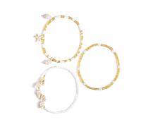 YPBEW Stackable Anklet Beach Vacation Jewelry Multilayer Shell Bead Ankle Chain Comfortable Alloy Seaside Accessory Layering Beach Vacation Anklet with Shell Charm