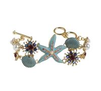 YPBEW Stylish Beach Vacation Accessory for Women Featuring Starfishes Shell and Imitation Pearls Rhinestones Designs Beach
