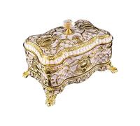YPBEW Stylish Rose Jewelry Storage Box Alloy Finish Ideal for Long Term Preservation Daily Use Elegant Jewelry Storage Box