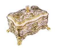 YPBEW Stylish Rose Jewelry Storage Box Alloy Finish Ideal for Long Term Preservation Daily Use Elegant Jewelry Storage Box