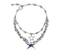 YPBEW Trend Light Luxury Collarbone Chain Temperament Simple Cold Wind Five-pointed Star Necklace Collarbone Chain Necklace