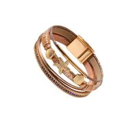YPBEW Trendy Sea Star Accent Flexible Faux Leather Wrist Chain Bangle Jewelry Everyday Wear Shell