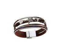 YPBEW Trendy Sea Star Accent Flexible Faux Leather Wrist Chain Bangle Jewelry Everyday Wear Shell