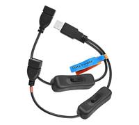 YPBEW USB 2.0 Y Splitter Adapter Cord Wire with 2 Female Port and Switching Controller Button for Device Power Management USB Y Splitter Cable with Switches