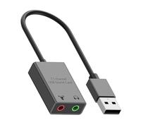 YPBEW USB Auditory Adapter for Virtual 7.1 Channel Output Hifi Sound Card Lightweight Aluminum Shell Multiple Port Aluminum USB Sound Card
