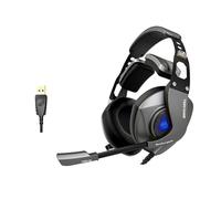 YPBEW USB Headsets with Microphone Corded Headphones with Color Light 7.1 Surround Sound Perfect for Online Streaming Gaming Chat Headsets
