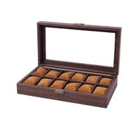 YPBEW Wood Watch Display Case 2/3 / 6/10 / 12 Slot Watch Storage Box Mens Organizers Display Holder Jewelry Box Cases Travel Organizers