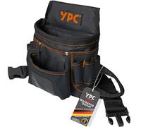 YPC Presto Tool Belt Bag XL - Tool Belt, Work Belt, Waterproof Tool Bag with Hammer Loop, Tear-Resistant Nylon Belt, 12 Pockets, Black, 27 x 21 x 13 cm - 5 kg Load Capacity