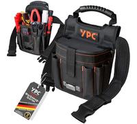 YPC Rapid Tool Belt Bag XXL - Professional Tool Belt, Large Work Belt, Waterproof Tool Bag with Loops, Tear-Resistant, Carry Handle, 11 Pockets, 29 x 20 x 13 cm, 5 kg Load Capacity (Black)