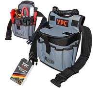 YPC Rapid Tool Belt Bag XXL - Professional Tool Belt, Large Work Belt, Waterproof Tool Bag with Loops, Tear-Resistant, Carry Handle, 11 Pockets, Grey/Black, 29 x 20 x 13 cm, 5 kg Load Capacity