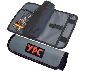 YPC VarioRoll M - 36 x 25 cm, 2 Zip Pockets, 4 Pockets and 4 Loops, Tool Bag Rollable, Knife Bag, Tool Roller, Screwdriver Bag Empty