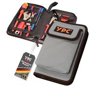 YPC ZipCaddy L - Tool Folder / Tool Organiser with Large Outer Pocket and 17 Holding Loops, Tool Bag Empty, Tool Folder, Pliers Bag, Tool Case