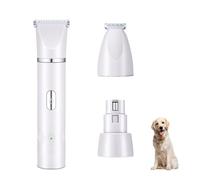 YPDOPORA 3 in 1 Small Dog Grooming Kit, 2 Speed Rechargeable Dog Hair Clippers with Guards, Low Noise Electric Dog Paw Trimmer & Nail Grinder, Cordless Pet Shaver for Small Dogs And Cats,White