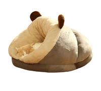 YPDOPORA Cat Bed for Indoor Cats, Winter Soft Plush Sack Self Warming Cave Beds,Cute Slippers Shaped Dog Beds with Non-Slip Bottom for Indoor Puppy and Kitten,Gray,M