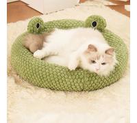 YPDOPORA Cat Beds for Indoor Cats, Pet Bed Cave Washable,Plush Frog Donut Dog & Cat Bed with Removable Washable Cover & Non-Slip Bottom for Small Dogs & Cats,L