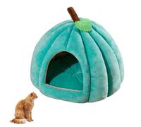 YPDOPORA Cat Beds for Indoor Cats, Pumpkin Cat House,Cute Pumpkin Shape Cat Cave Bed Cat Tent with Removable Cushion, Warm Cave Nest Sleeping Bed Puppy House for Cats Small Dogs,Blue,M