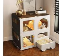 YPDOPORA Cat Cages Indoor - Cat Pet Fences, Cat Villas, Integrated Toilets with Litter Boxes, Indoor And Outdoor Cat Cages for Small Animals, Easy Rinse Cleaning, DIY Installation,A